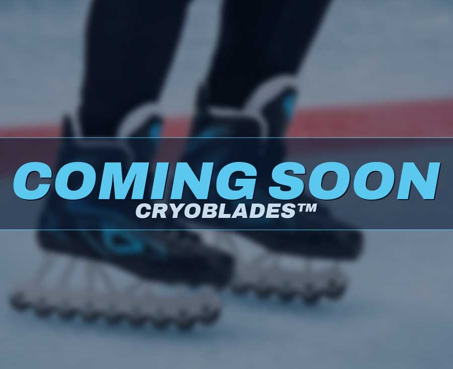 CryoBlades skate blade detail on synthetic ice
