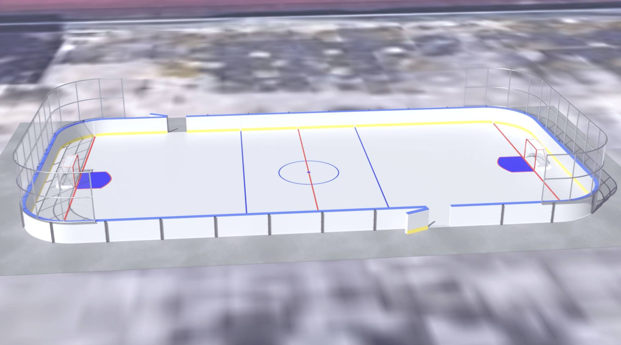 3D project rendering of a planned synthetic ice rink